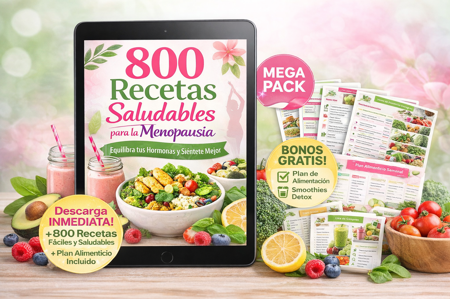 800 Recetas saludables para la menopausia
